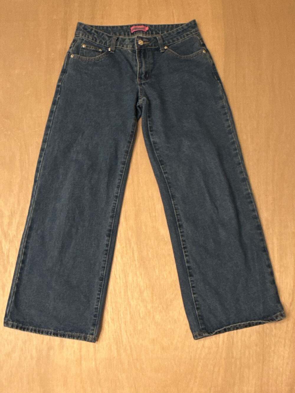 Edikted Wide Leg Denim Jeans Dark Blue Size S